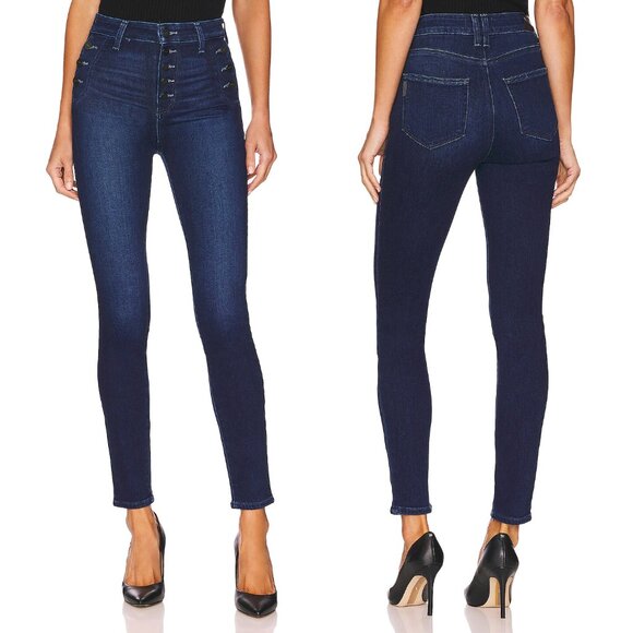 Paige Emmie Ankle High Rise Button Front Skinny Jeans in Model Denim 27 $249 - Picture 1 of 16